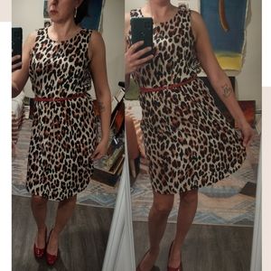 a.n.a. leopard print dress, size large, lightweight comfortable fit